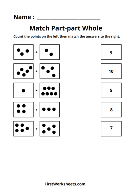 Match Part-part Whole Worksheets
