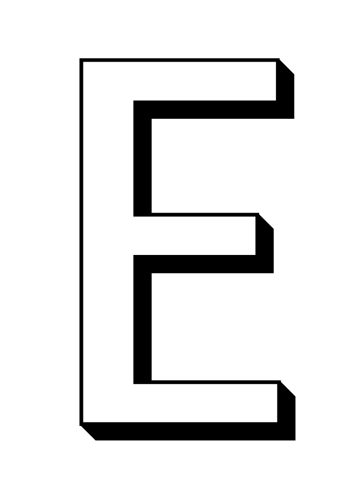 Uppercase Bubble Letter E #20 Uppercase Bubble Letter E #20