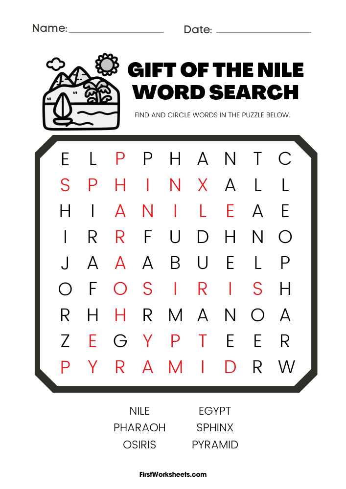 Gift Of The Nile Word Search Answer Key Gift Of The Nile Word Search Answer Key