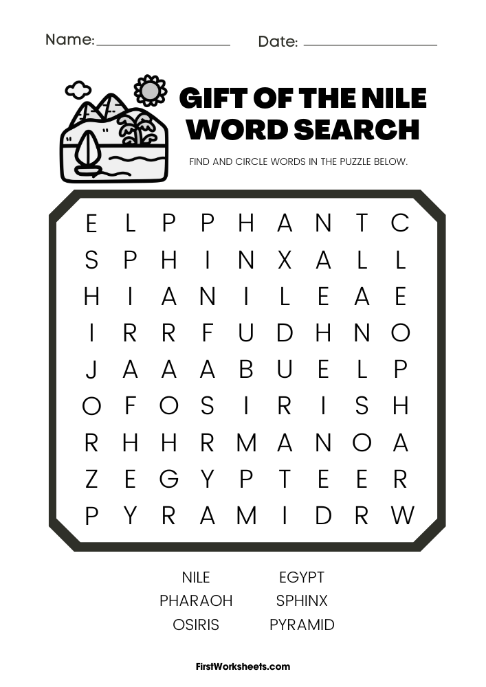 Gift Of The Nile Word Search Gift Of The Nile Word Search