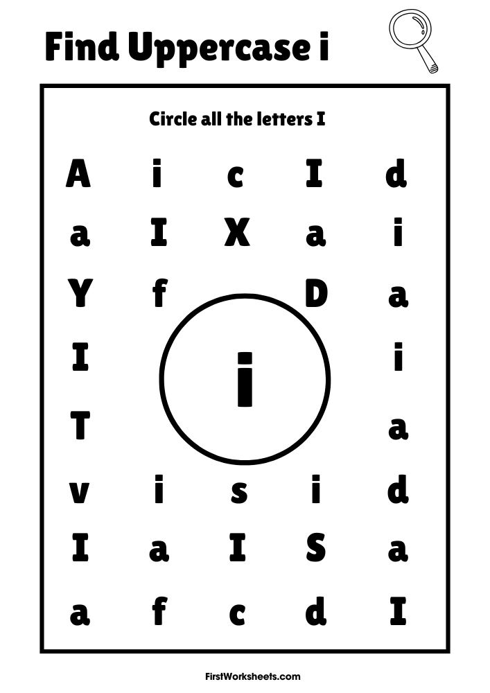Find Lowercase I Worksheet Find Lowercase I Worksheet