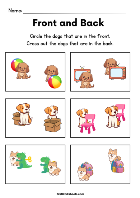 Front and Back Dog Worksheets