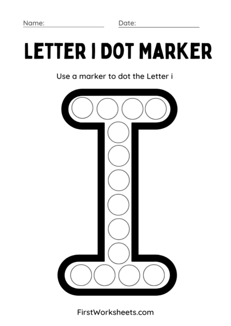 Letter i Dot Marker Worksheets Letter i Dot Marker Worksheets