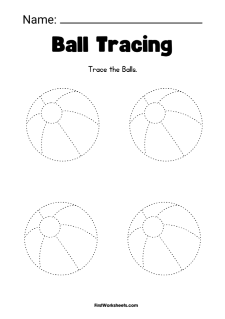 Ball Tracing Worksheets Ball Tracing Worksheets
