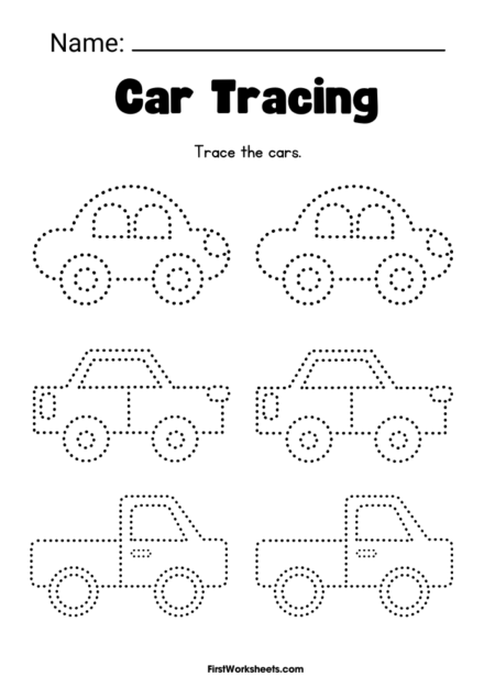 Car Tracing Worksheets Car Tracing Worksheets