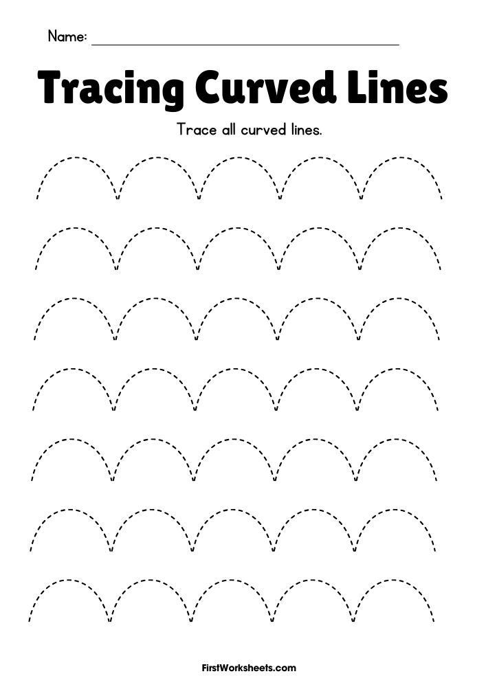 Curved Line Tracing Worksheet Curved Line Tracing Worksheet