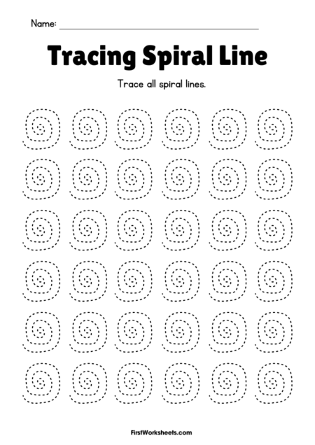 Spiral Line Tracing Worksheets Spiral Line Tracing Worksheets