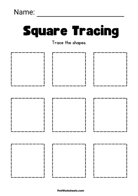 Square Tracing Worksheets Square Tracing Worksheets
