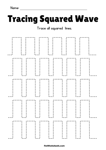 Squared Wave Line Tracing Worksheets Squared Wave Line Tracing Worksheets