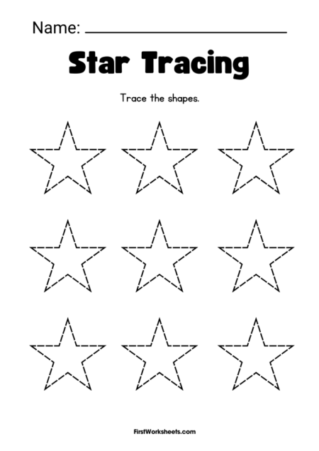 Star Tracing Worksheets Star Tracing Worksheets