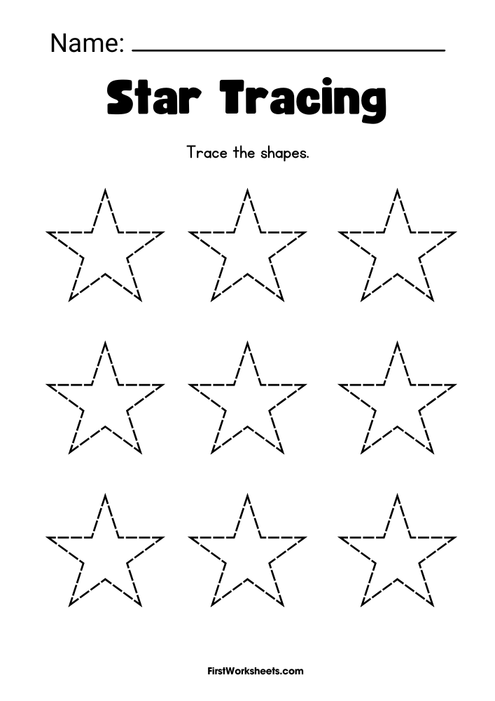 Star Tracing Worksheet Star Tracing Worksheet