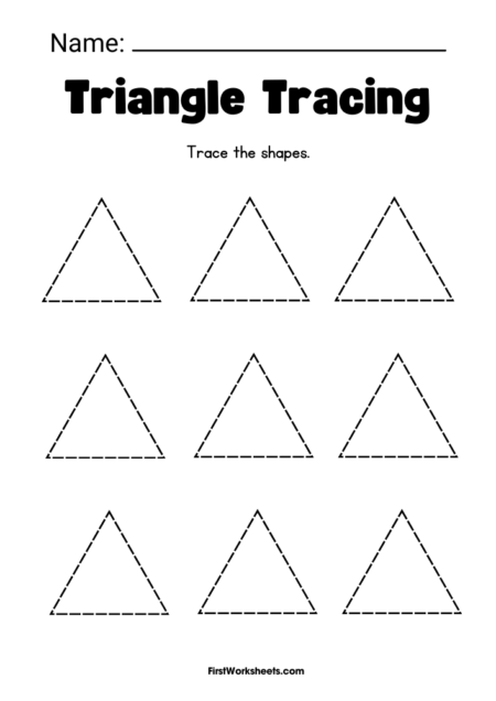 Triangle Tracing Worksheets Triangle Tracing Worksheets