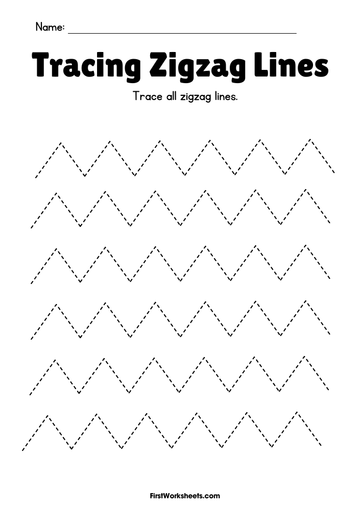 Zigzag Line Tracing Worksheet Zigzag Line Tracing Worksheet
