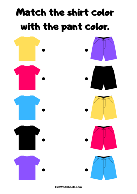 Fashion Color Match! Worksheets Fashion Color Match! Worksheets