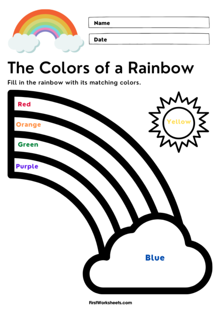 The Colors of a Rainbow Worksheets